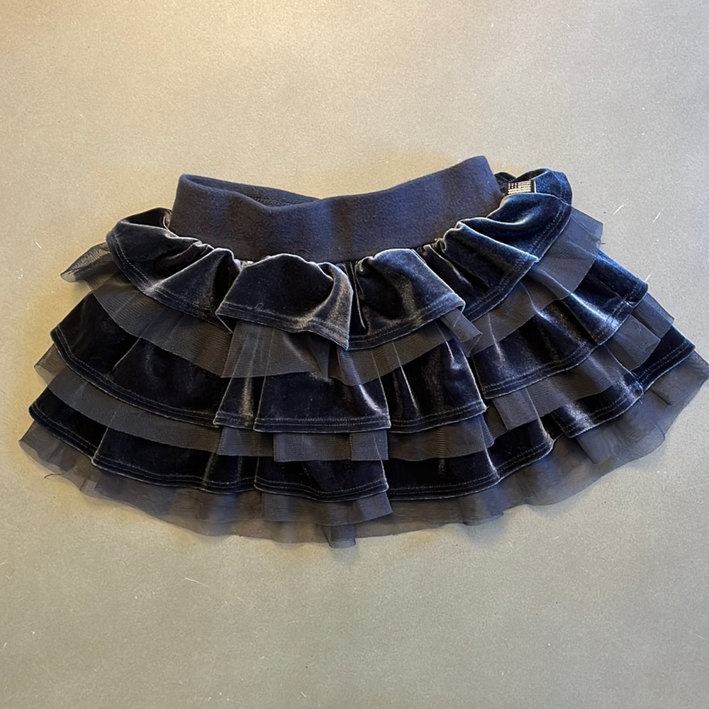 Velour & Tulle Tiered Skirt